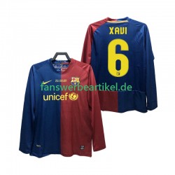 XAVI 6 Retro Champions League 2009 Trikot FC Barcelona Herren Heimausrüstung 2008 Langarm