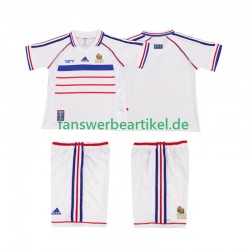 Retro 1998 Trikot Frankreich Kinder Auswärtsausrüstung Kurzarm