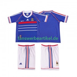 Retro 1998 Trikot Frankreich Kinder Heimausrüstung Kurzarm