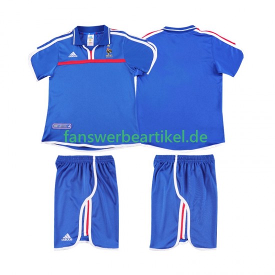 Retro 2000 Trikot Frankreich Kinder Heimausrüstung Kurzarm