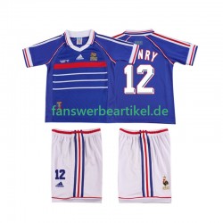 Henry 12 Retro 1998 Trikot Frankreich Kinder Heimausrüstung Kurzarm