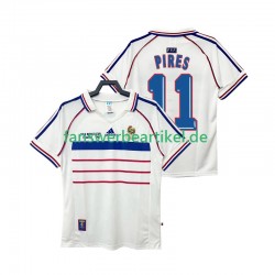 PIRES 11 Retro 1998 Trikot Frankreich Herren Auswärtsausrüstung Kurzarm