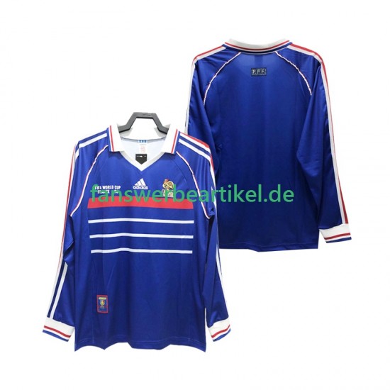Retro 1998 Trikot Frankreich Herren Heimausrüstung Langarm