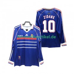 ZIDANE 10 Retro 1998 Trikot Frankreich Herren Heimausrüstung Langarm
