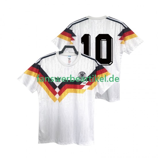 10 Retro Trikot Deutschland Herren Heimausrüstung 1990 Kurzarm