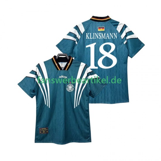 KLINSMANN 18 Retro 1996 Trikot Deutschland Herren Auswärtsausrüstung Kurzarm