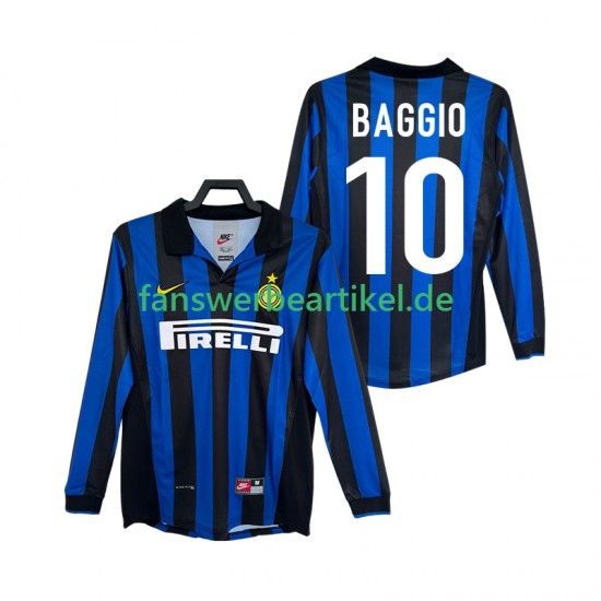 BAGGIO 10 Retro 1998 Trikot Inter Mailand Herren Heimausrüstung 1999 Langarm