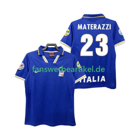 MATERAZZI 23 Retro 1996 Trikot Italien Herren Heimausrüstung Kurzarm