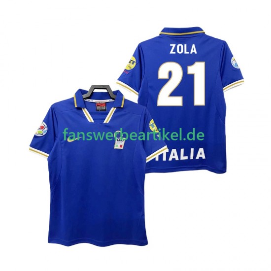 ZOLA 21 Retro 1996 Trikot Italien Herren Heimausrüstung Kurzarm