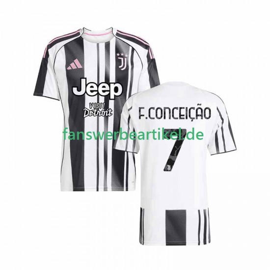 Francisco Conceicao 7 Trikot Juventus Turin Herren Heimausrüstung 2025-2026 Kurzarm