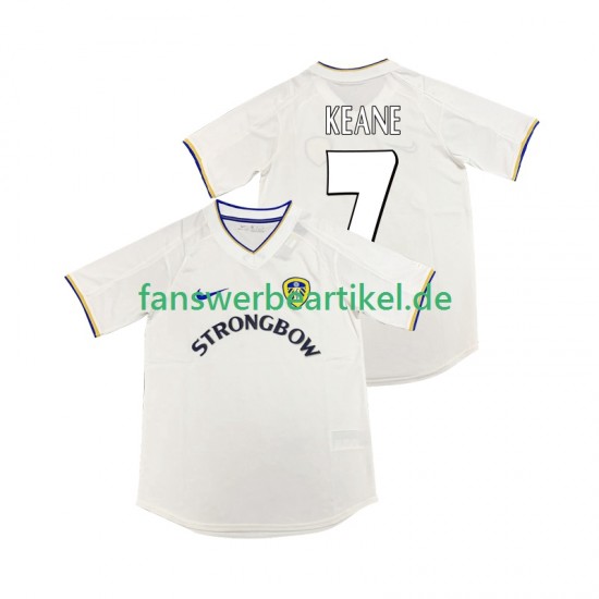KEANE 7 Retro 2000 2001 Trikot Leeds United Herren Heimausrüstung Kurzarm
