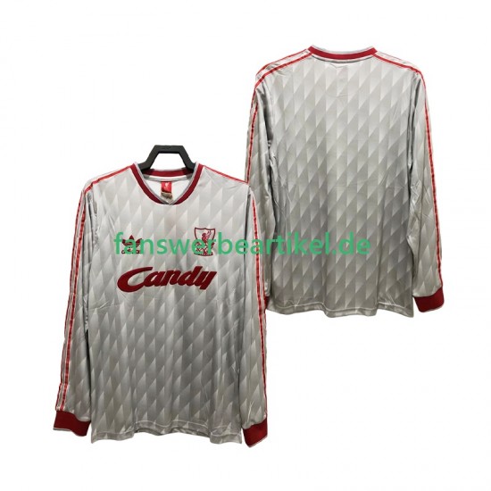 Retro 1989 1991 Trikot Liverpool Herren Auswärtsausrüstung Langarm