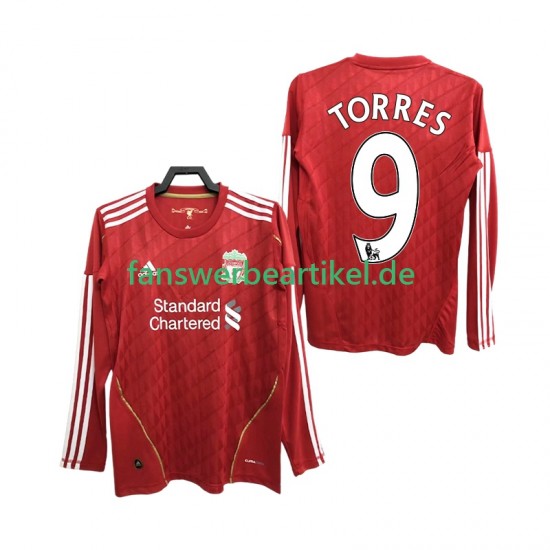 Torres 9 Retro 2012 Trikot Liverpool Herren Heimausrüstung 2010 Langarm