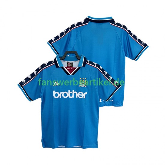 Retro 1997 1998 Trikot Manchester City Herren Heimausrüstung Kurzarm