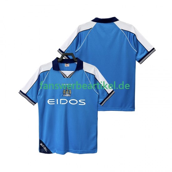 Retro 2001 Trikot Manchester City Herren Heimausrüstung 1999 Kurzarm