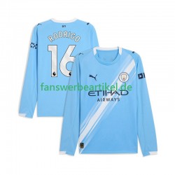 Rodrigo Hernandez 16 Trikot Manchester City Herren Heimausrüstung 2025-2026 Langarm