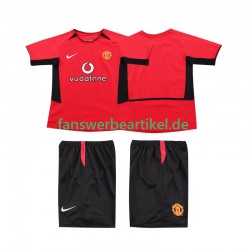Retro 2002 Trikot Manchester United Kinder Heimausrüstung 2004 Kurzarm