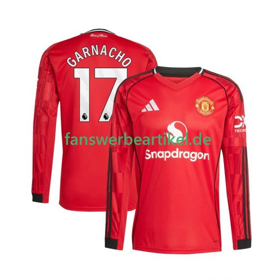 Alejandro Garnacho 17 Trikot Manchester United Herren Heimausrüstung 2025-2026 Langarm