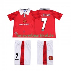 BECKHAM 7 Retro 1996 1997 Trikot Manchester United Kinder Heimausrüstung Kurzarm