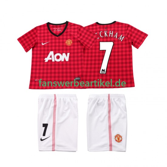 BECKHAM 7 Retro 2012 2013 Trikot Manchester United Kinder Heimausrüstung Kurzarm
