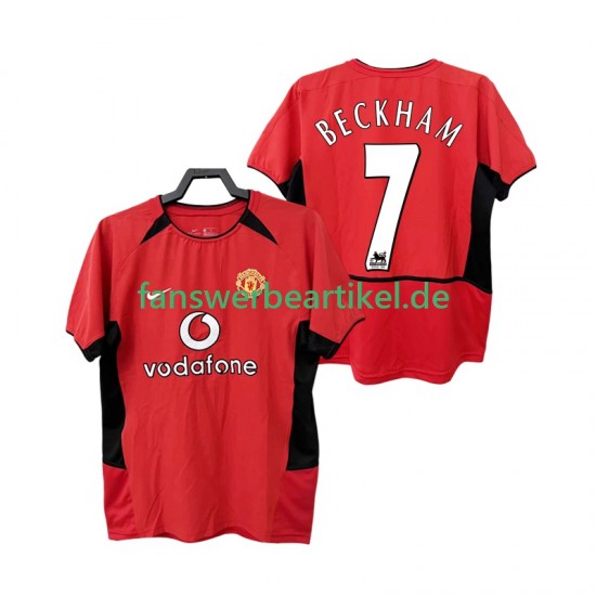 BECKHAM 7 Retro 2002 Trikot Manchester United Herren Heimausrüstung 2004 Kurzarm