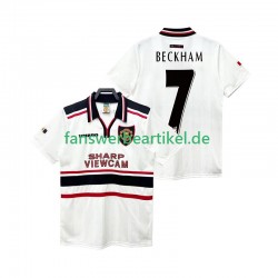 Beckham 7 Retro 1998 Trikot Manchester United Herren Auswärtsausrüstung 1999 Kurzarm