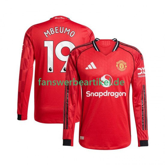 Bryan Mbeumo 19 Trikot Manchester United Herren Heimausrüstung 2025-2026 Langarm