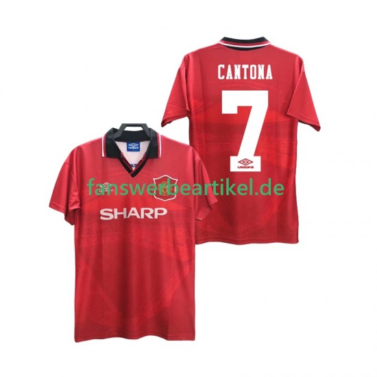 CANTONA 7 Retro 1996 Trikot Manchester United Herren Heimausrüstung 1994 Kurzarm