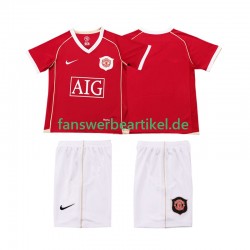 Retro 2007 Trikot Manchester United Kinder Heimausrüstung 2006 Kurzarm