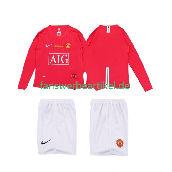 Retro Premier League 2009 Trikot Manchester United Kinder Heimausrüstung 2008 Langarm