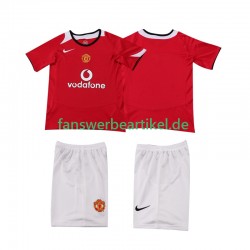 Retro 2005 Trikot Manchester United Kinder Heimausrüstung 2006 Kurzarm