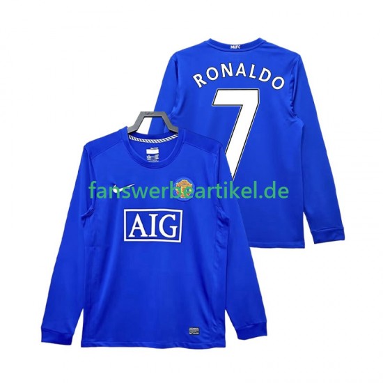 Cristiano Ronaldo 7 Retro 2009 Trikot Manchester United Herren Ausweich ausrüstung 2008 Langarm