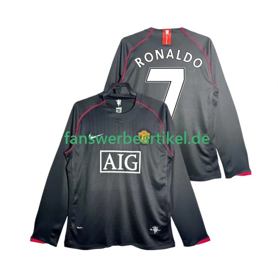 Critstiano Ronaldo 7 Retro 2007 Trikot Manchester United Herren Auswärtsausrüstung 2008 Langarm