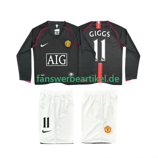 GIGGS 11 Retro 2007 Trikot Manchester United Kinder Auswärtsausrüstung 2008 Langarm