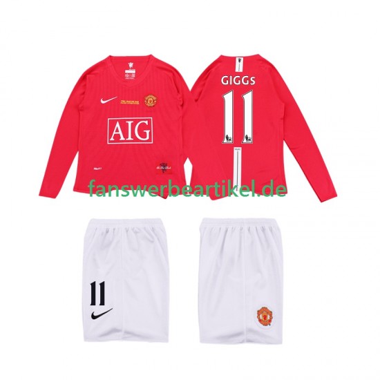 GIGGS 11 Retro Premier League 2009 Trikot Manchester United Kinder Heimausrüstung 2008 Langarm