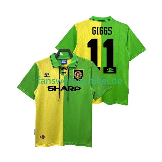 GIGGS 11 Retro 1992 Trikot Manchester United Herren Auswärtsausrüstung 1994 Kurzarm