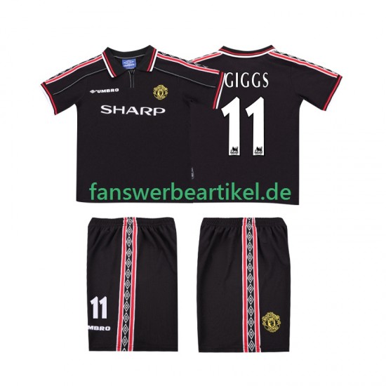 GIGGS 11 Retro 1998 Trikot Manchester United Kinder Auswärtsausrüstung 1999 Kurzarm
