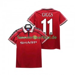 GIGGS 11 Retro 1998 Trikot Manchester United Herren Heimausrüstung 1999 Kurzarm