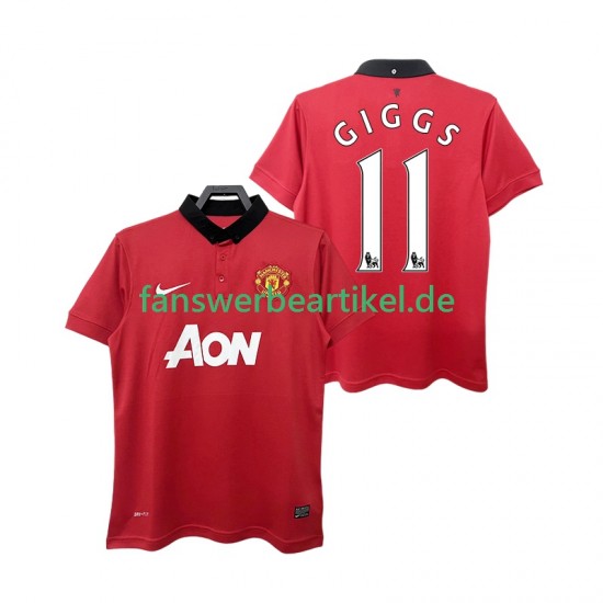 GIGGS 11 Retro 2013 2014 Trikot Manchester United Herren Heimausrüstung Kurzarm
