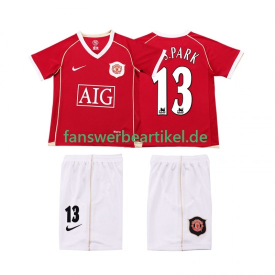 J.S.PARK 13 Retro 2007 Trikot Manchester United Kinder Heimausrüstung 2006 Kurzarm