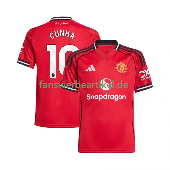 Matheus Cunha 10 Trikot Manchester United Herren Heimausrüstung 2025-2026 Kurzarm