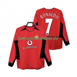 RONALDO 7 Retro 2002 Trikot Manchester United Herren Heimausrüstung 2004 Langarm