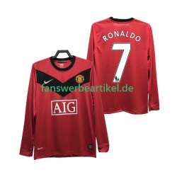 RONALDO 7 Retro 2009 Trikot Manchester United Herren Heimausrüstung 2010 Langarm