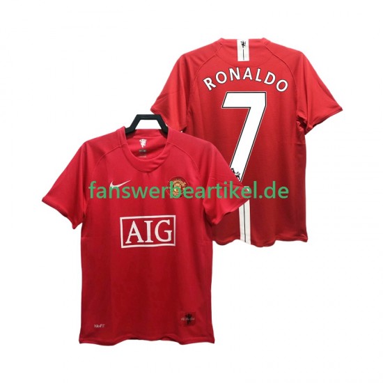 RONALDO 7 Retro Premier League 2007 Trikot Manchester United Herren Heimausrüstung 2008 Kurzarm