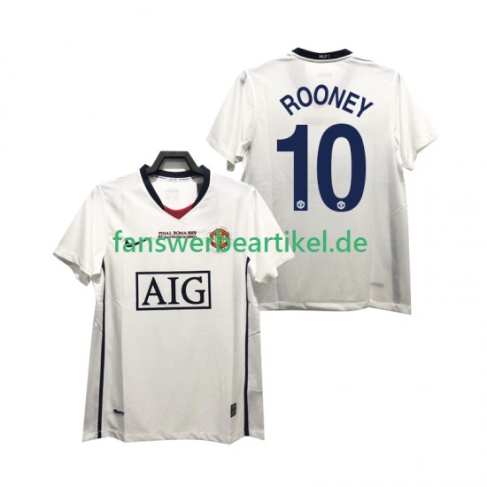 ROONEY 10 Retro Champions League 2009 Trikot Manchester United Herren Auswärtsausrüstung 2008 Kurzarm