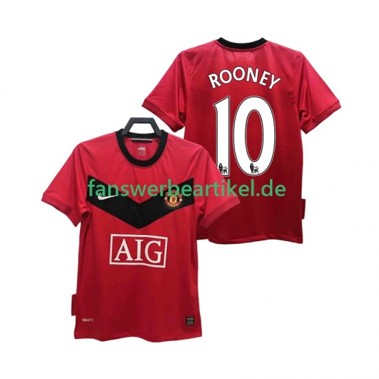 ROONEY 10 Retro 2009 Trikot Manchester United Herren Heimausrüstung 2010 Kurzarm