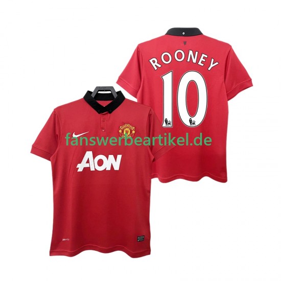ROONEY 10 Retro 2013 2014 Trikot Manchester United Herren Heimausrüstung Kurzarm