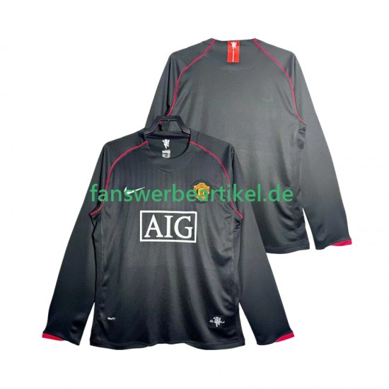 Retro 2007 Trikot Manchester United Herren Auswärtsausrüstung 2008 Langarm