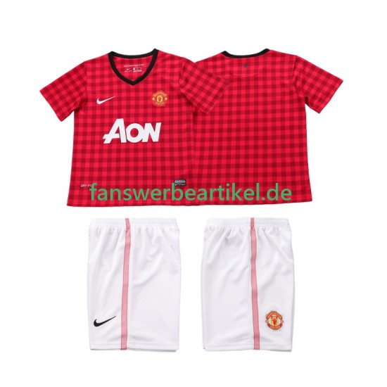 Retro 2012 2013 Trikot Manchester United Kinder Heimausrüstung Kurzarm
