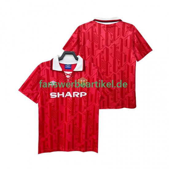 Retro 1992 Trikot Manchester United Herren Heimausrüstung 1994 Kurzarm